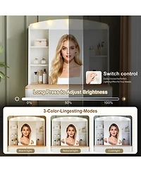 Streamdale Furniture Vanity Desk with Lighted Mirror, Storage & Drawers