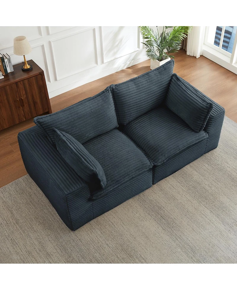Streamdale Furniture Loveseat Sofa, Cloud Boneless Couch, Modern Modular Sectional, Oversized