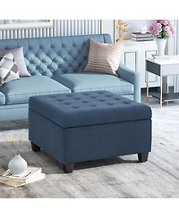 Streamdale Furniture Upholstered Tufted Fabric Storage Ottoman