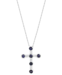 Effy Collection Sapphire (5/8 ct. t.w.) & Diamond Accent Pendent Necklace in Sterling Silver