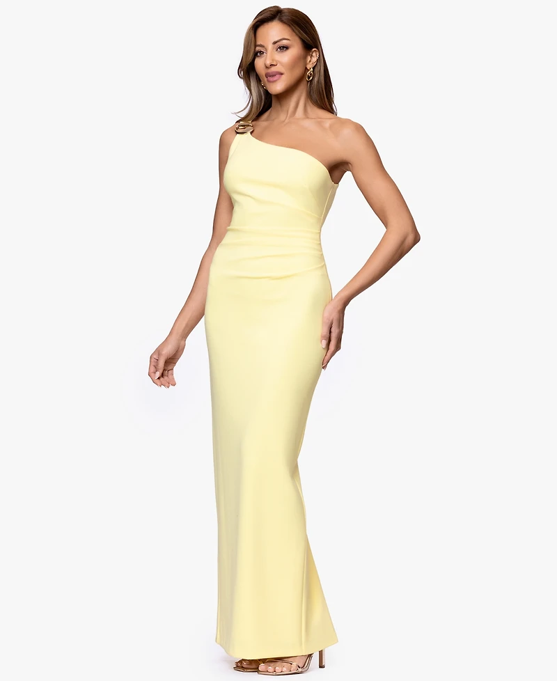 Xscape Petite One-Shoulder Ball Gown