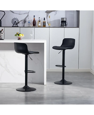 Clihome Bar Stools Set of 2 – Modern Pu Leather Counter Height Barstools with Back