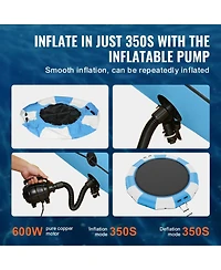 Mecale 15 Ft Inflatable Water Bouncer with Ladder and Air Pump