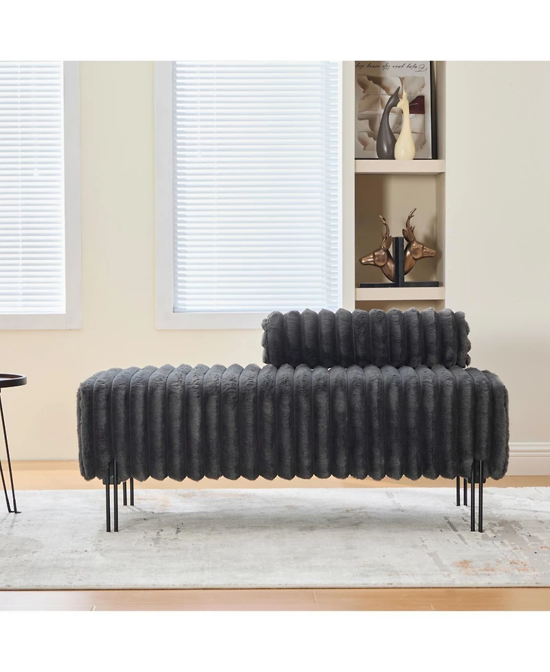 Streamdale Furniture 49.6" Mini Loveseat, Metal Legs, Adjustable Back