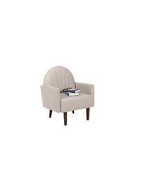 Streamdale Furniture Shell armchair with Pu leather and wooden legs