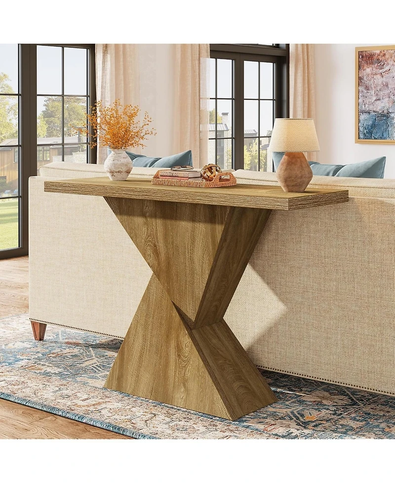 Tribesigns 41.5-Inch Farmhouse Entryway Console Table, Narrow Sofa Table Behind Couch