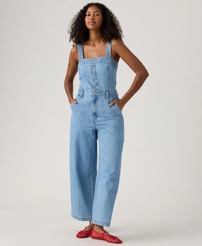 Levi's Women's Drea Square Neck Button-Front Jumpsuit