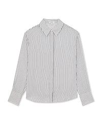Reiss Women's Stripe Concealed-Placket Shirt