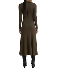 Reiss Women's Contrast-Stitch Knitted Midi Dress