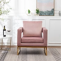 Streamdale Furniture Contemporary Upholstered Accent Arm Chair, Pink