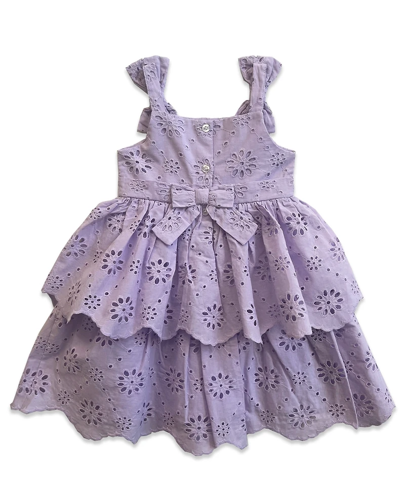 Blueberi Boulevard Baby Girls' Eyelet Dress with Headband