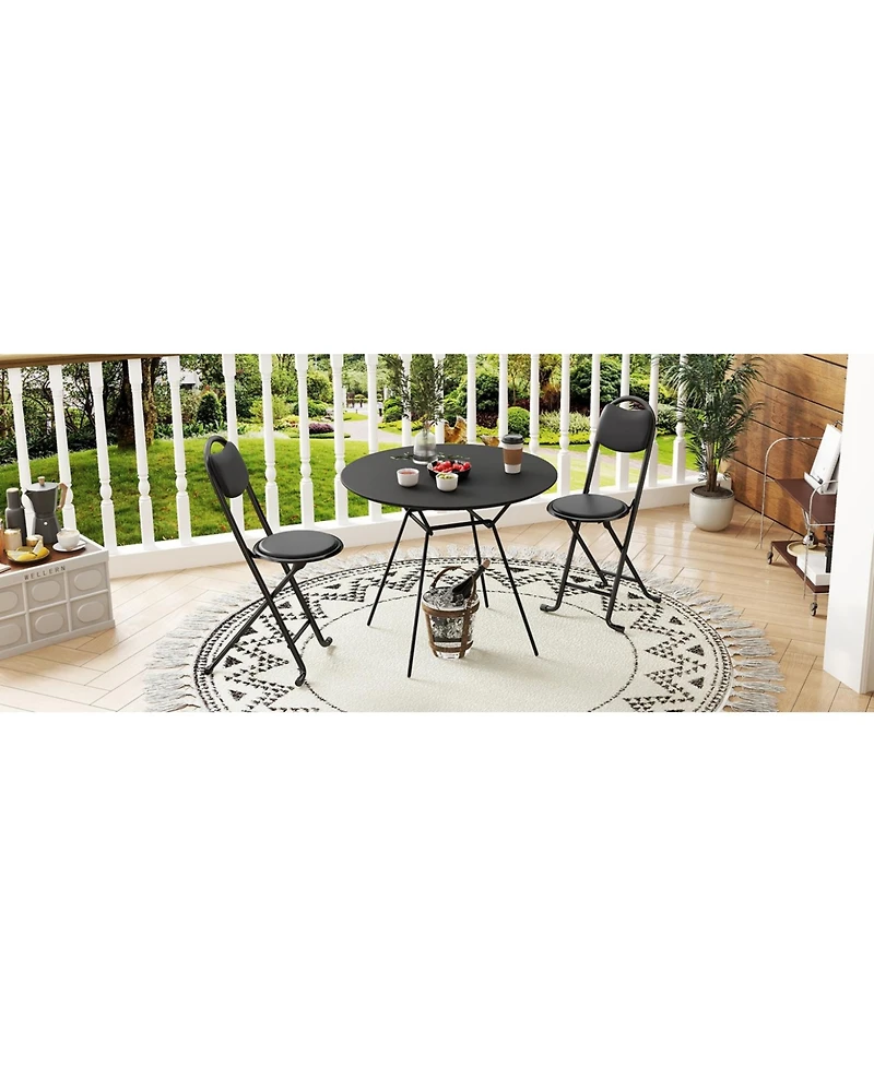 Streamdale Folding Stool with Back, Cushioned, Portable