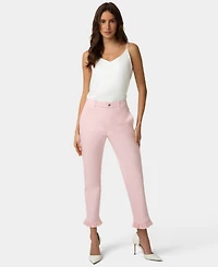 Hue Women's Ruffle Denim Skimmer Pull-On Sleepwear Pant