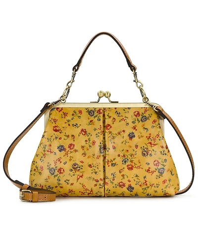 Patricia Nash Vione Leather Kisslock Frame Small Crossbody Bag