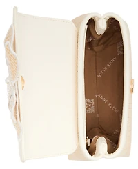 Anne Klein 3D Cultivated Pearl Flower Mini Top Handle Satchel Bag