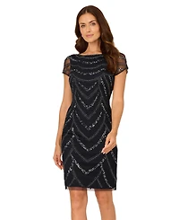 Adrianna Papell Women's Beaded Cap-Sleeve Sheath Dress