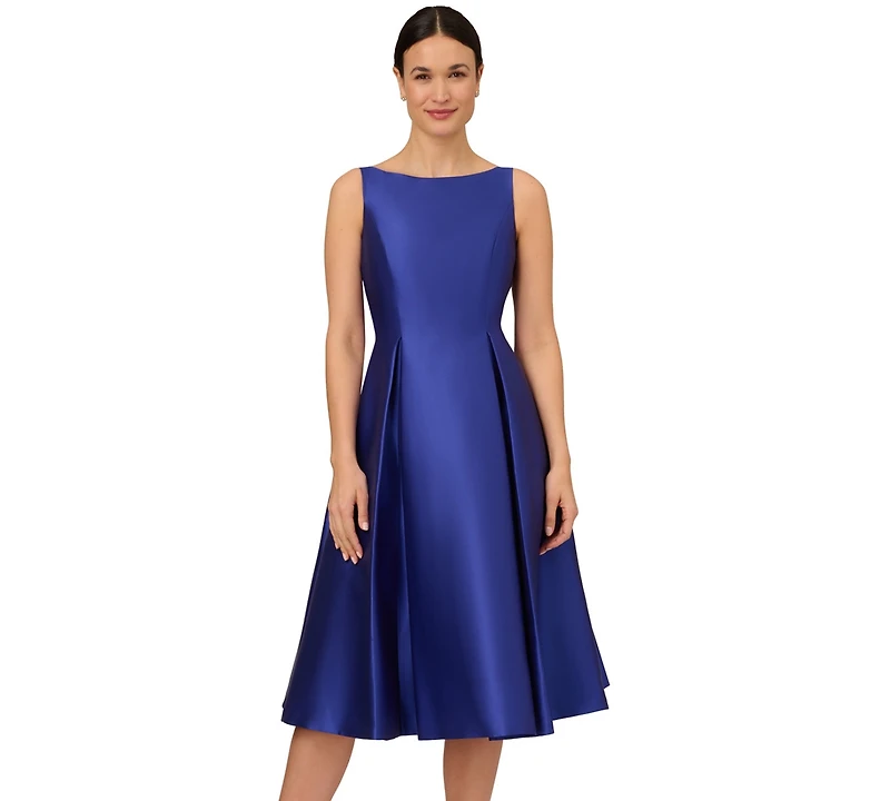 Adrianna Papell Boat-Neck A-Line Dress