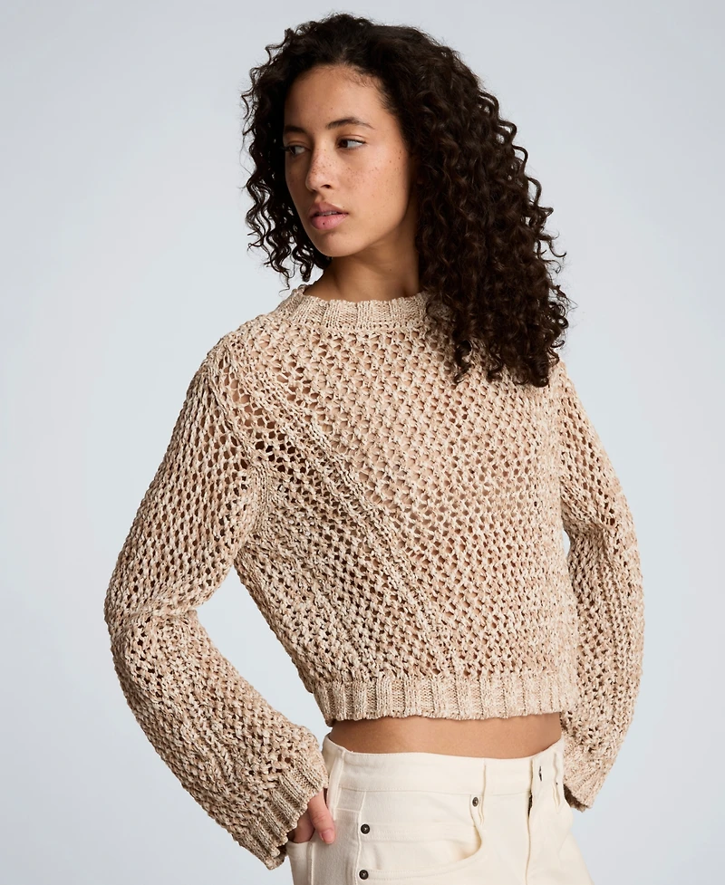 Kenneth Cole Women's Two Tone Open Stitch Pull-On Top