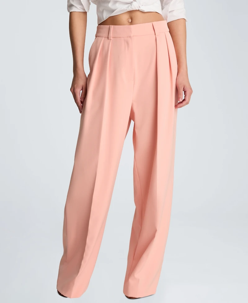Kenneth Cole Women's Fly-Front Double Pleated Pants