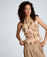 Kenneth Cole Women's Mock Neck Sleeveless Tank Top