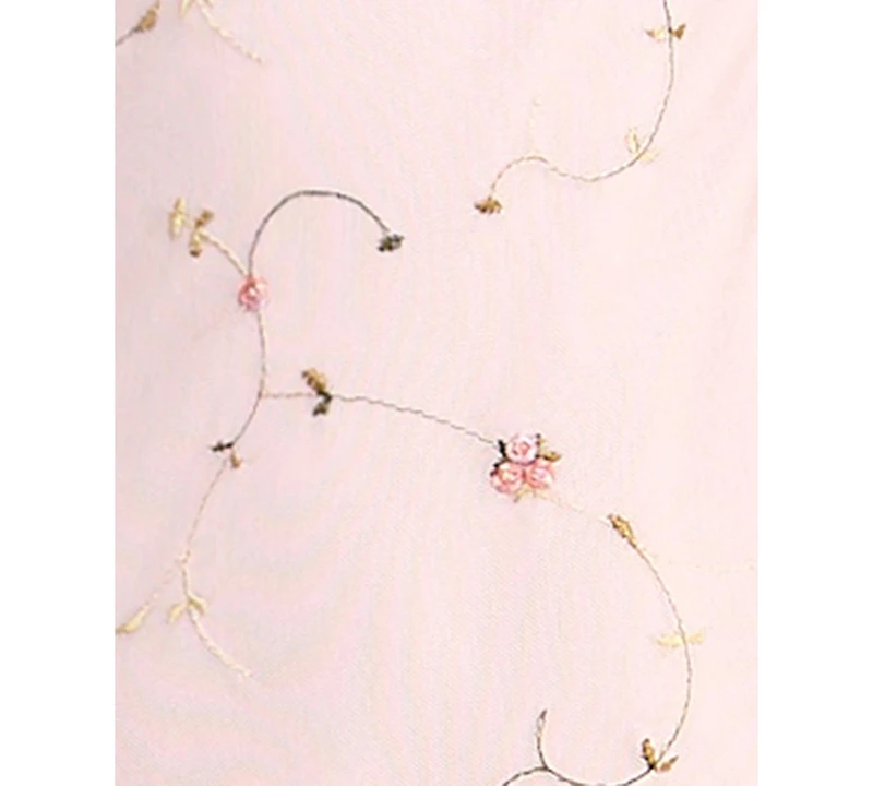 City Studios Juniors' Floral Embroidered Asymmetric Ruffle Hem Midi Dress