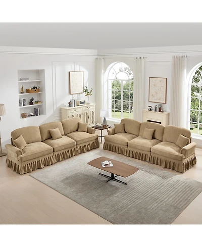 Streamdale Furniture Chenille Sleeper Sofa with Ottomans