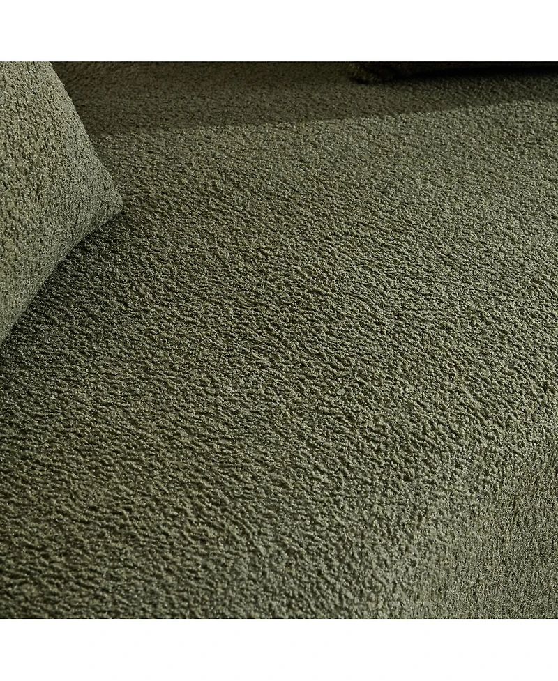 Streamdale Furniture Green Curved Loveseat Sofa - Teddy Velvet, No-Assembly, 350 lbs Capacity