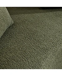 Streamdale Furniture Green Curved Loveseat Sofa - Teddy Velvet, No-Assembly, 350 lbs Capacity