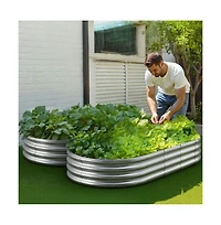 Slickblue Large Outdoor Metal Planter Box Open Bottom Design