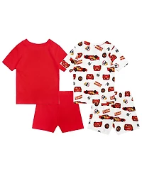 Cars Toddler Boys' 2T-4T Printed Short-Sleeve T-Shirt & Shorts, 4-Piece Set