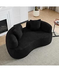 Streamdale Furniture Curved Loveseat Sofa, Teddy Velvet, No-Assembly, 350 lbs Capacity