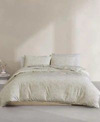 Calvin Klein Yellow Leaves Washed Percale Duvet Cover Set
