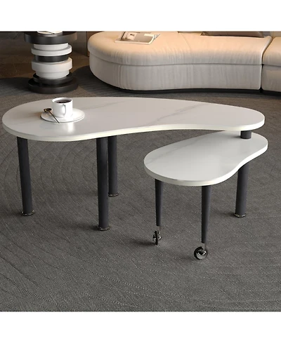 Streamdale Furniture Contemporary rotatable cocktail table with solid rubber wood legs