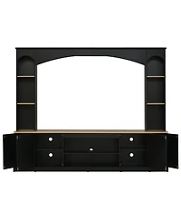 Streamdale Furniture Elegant Arched Entertainment Center with Bookshelf & Farmhouse Tv Stand
