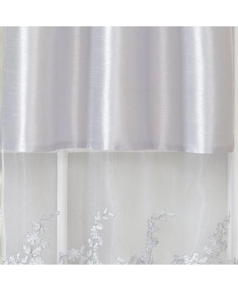 Rt Designers Collection Polyester Bethany Embroidered 3 Piece Kitchen Curtains Tier & Swag Set