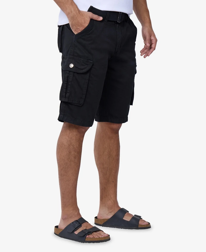 Men's Belted Twill Tape Cargo Shorts
