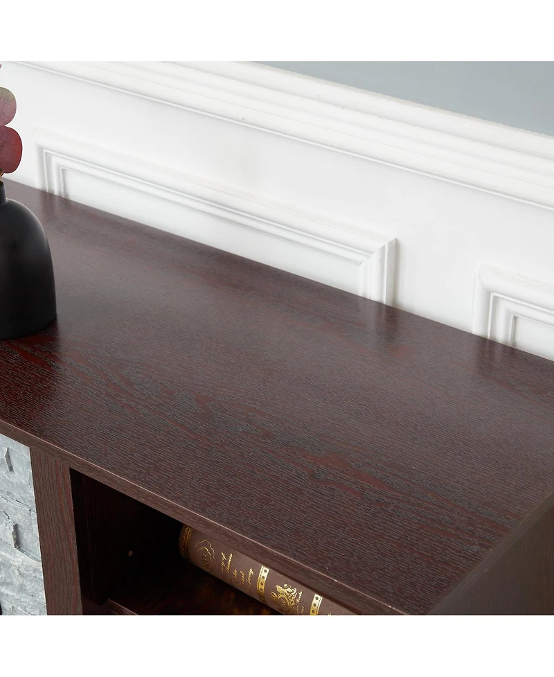 Streamdale Furniture Tv Media Stand with Faux Stacked Stone Surround