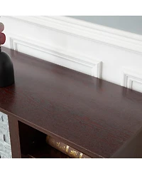 Streamdale Furniture Tv Media Stand with Faux Stacked Stone Surround