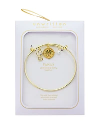 Unwritten Cubic Zirconia and Pearl Tree of Life Charm Bangle Bracelet