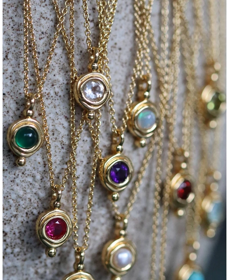 Ottoman Hands Birthstone Pendant Necklace