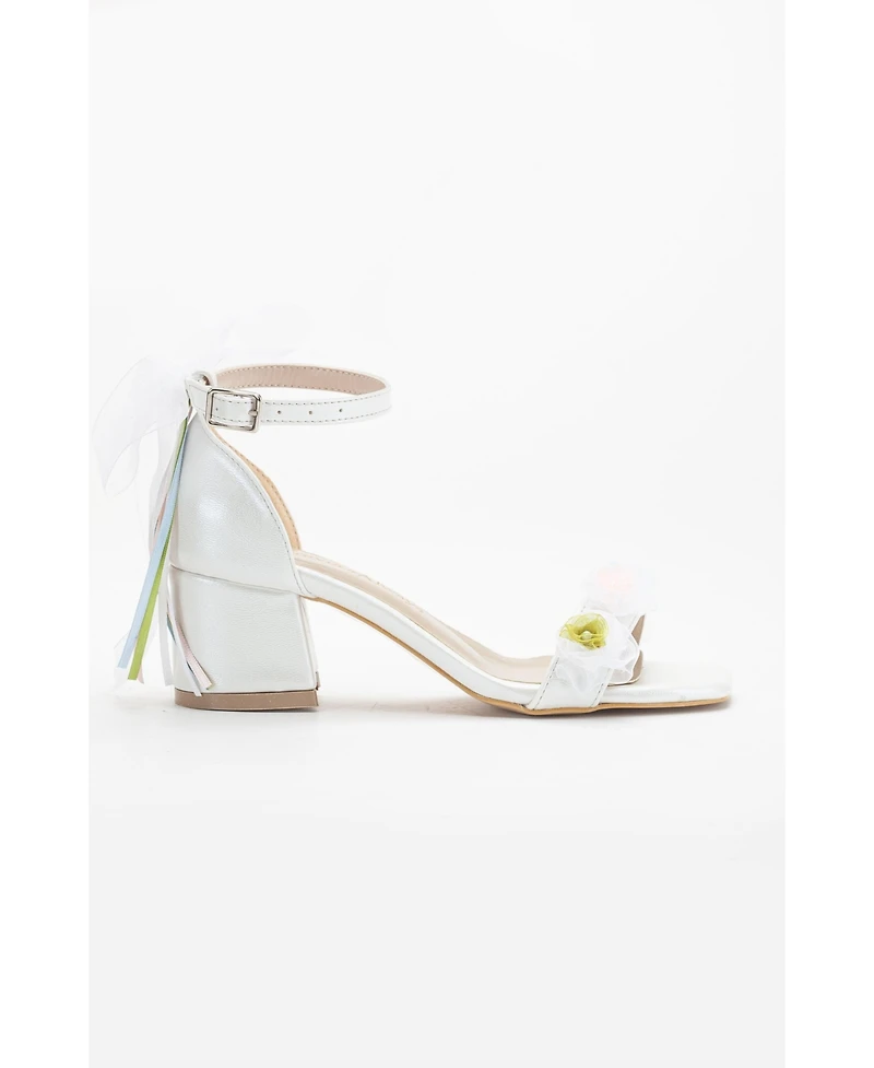 Forever and Always Women's Shoes Grazia Lace Block Heel Bridal Sandals