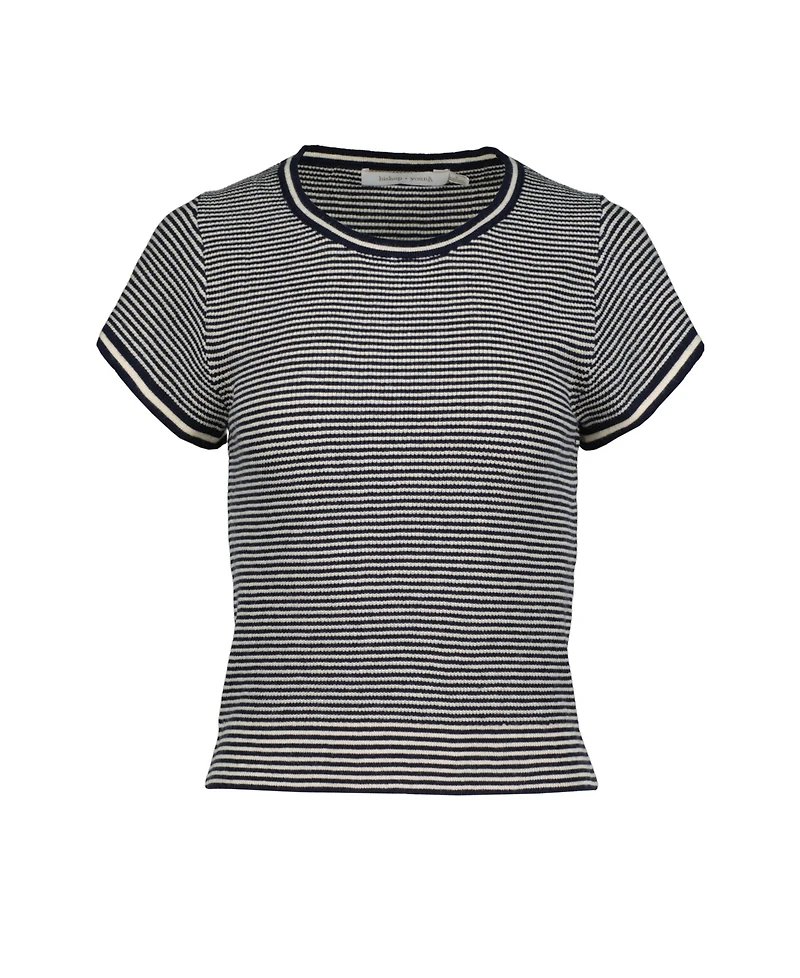 Bishop + Young Women's Hepburn Short Sleeve Stripe Sweater