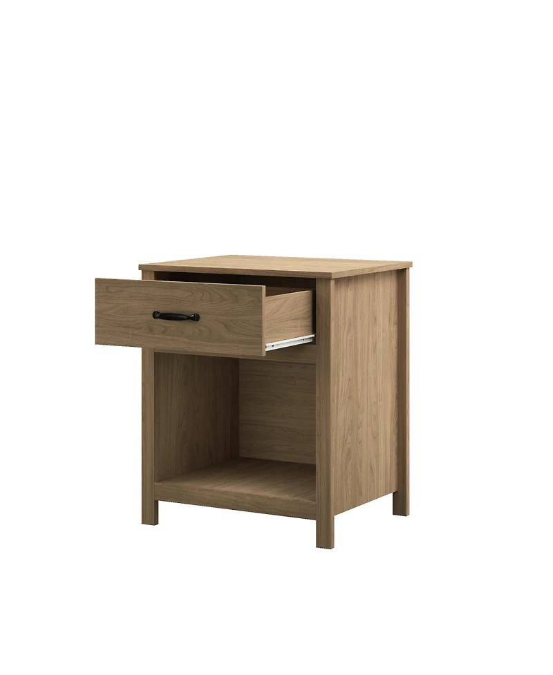 Streamdale Furniture Wood Nightstand with Drawer and Open Shelf