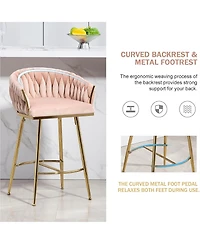 Rainsken Velvet Bar Stools Set of 2