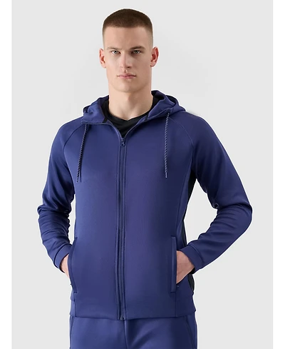 4F Men's Zipped Hooded Quick-Drying Training Sweatshirt