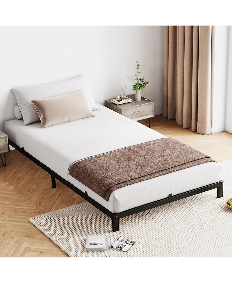 gaomon 6" Low Profile Twin Xl Metal Platform Bed Frame, Heavy-Duty Steel Mattress Support, Easy Assembly, Noise-Free, No Box Spring