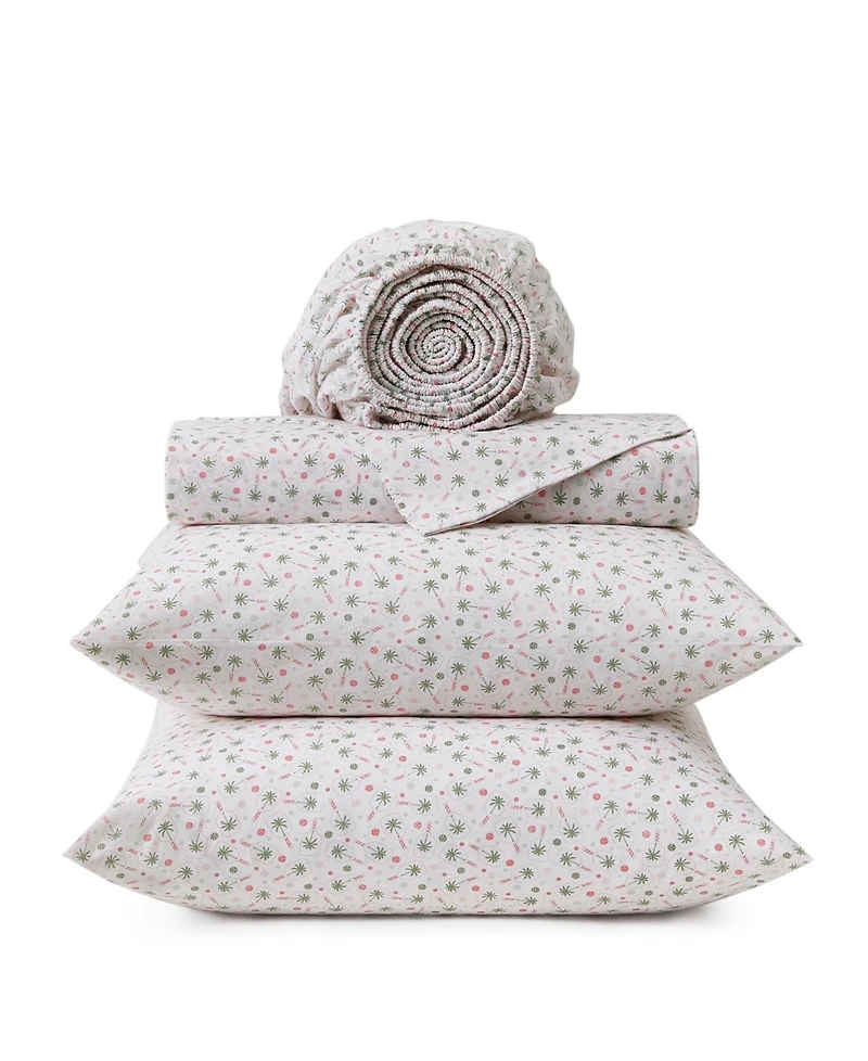 Tommy Bahama Home Pickleball Palm 200-Thread Count Washed Cotton 4-Pc. Sheet Set