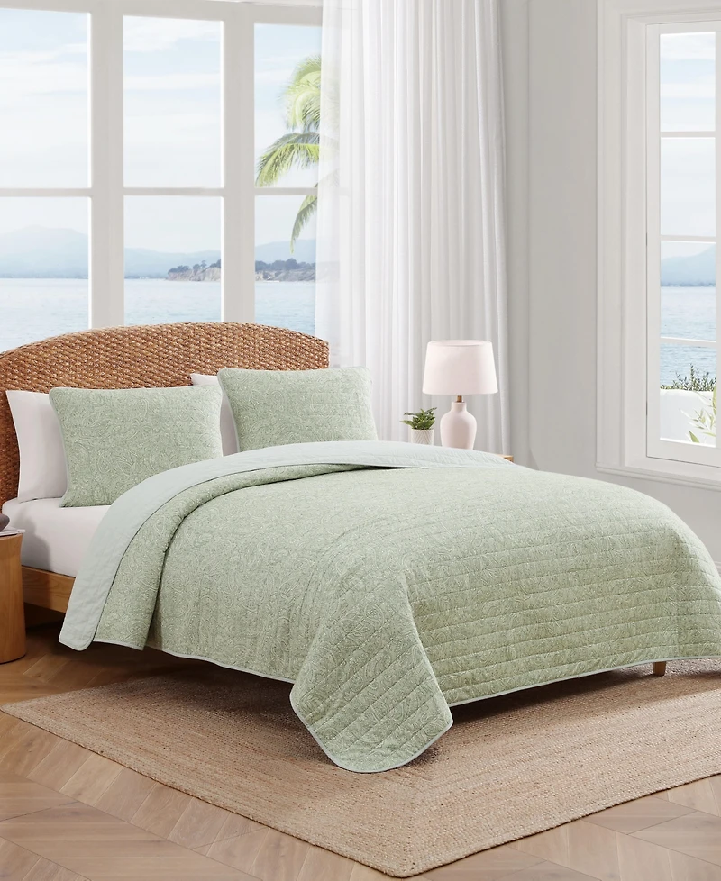 Tommy Bahama Home Caicos Isle Cotton Reversible 3-Pc. Quilt Set