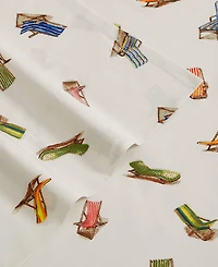 Tommy Bahama Home Beach 200-Thread Count Chairs Cotton Percale 3-Pc. Sheet Set, Twin