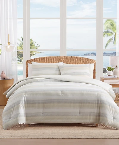 Tommy Bahama Home Canal Island Stripe Cotton 3-Pc. Comforter Set, King